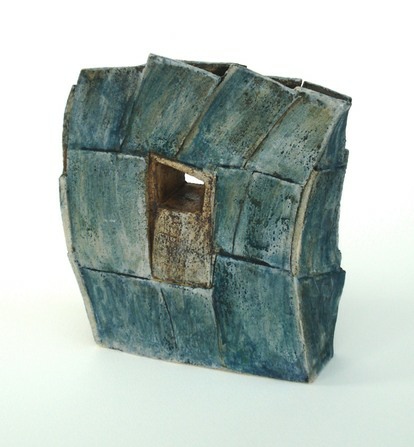 Sea meets shore, stoneware with vitrous slips and oxides, multiple firings