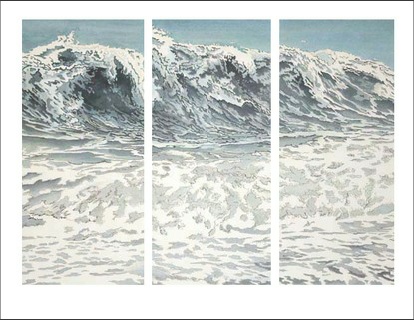 wind against tide (2) - tryptich - watercolour