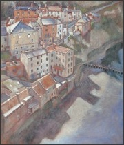 Staithes from the Cowbar, oil painting