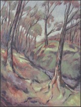 Autumn trees, oil painting
