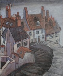 Down from the Abbey, Whitby. oil painting
